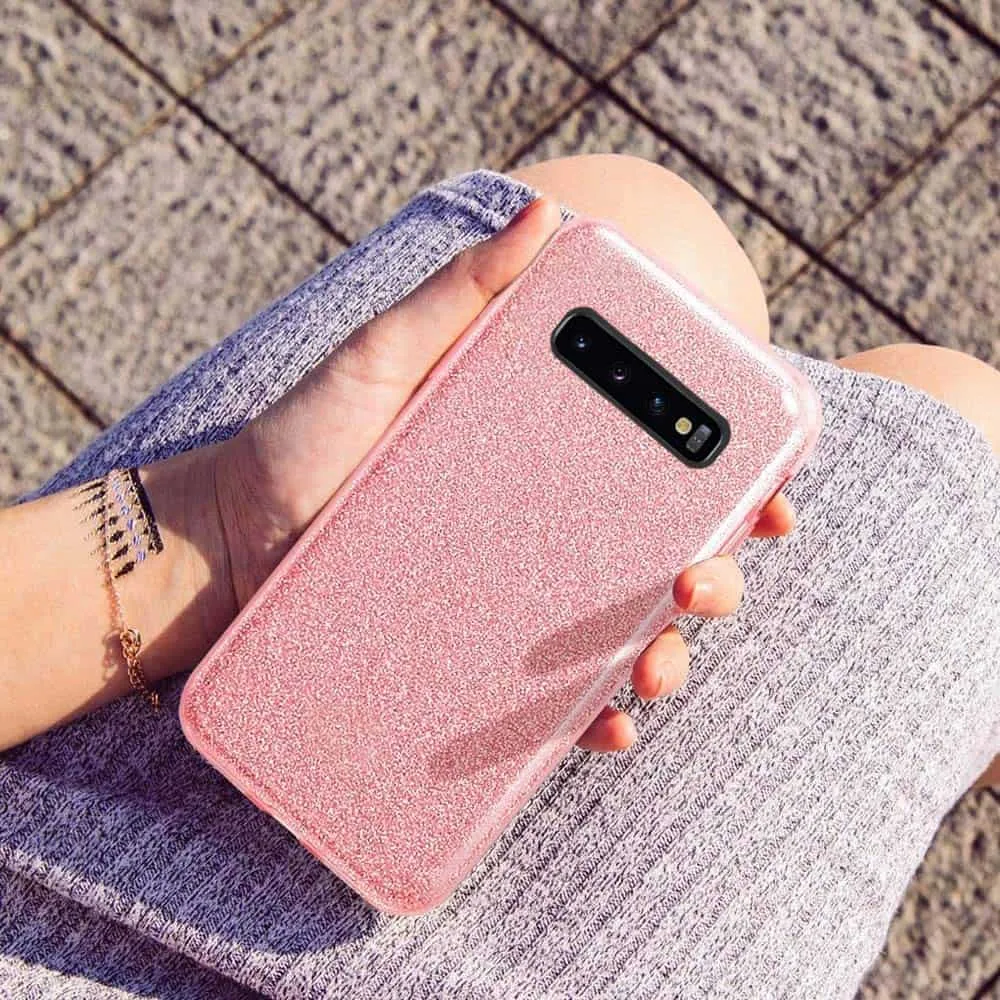 Capa Samsung Galaxy S10 Purpurina Brilhante - Dourado Rosa - Image 5