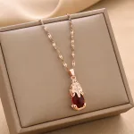 Colar Fashion Cristal Vermelho