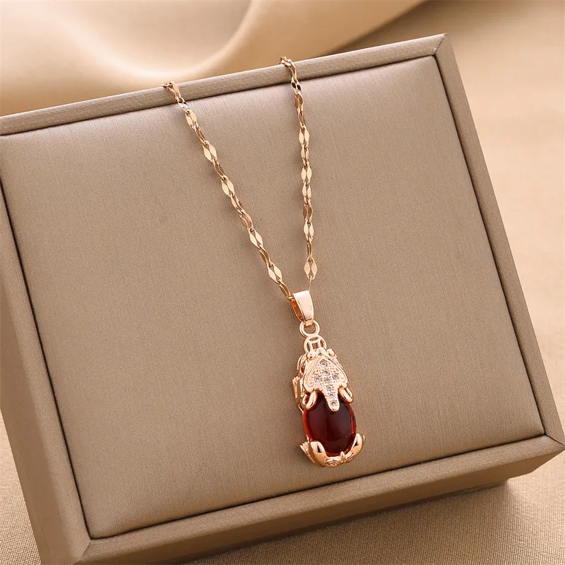 Colar Fashion Cristal Vermelho