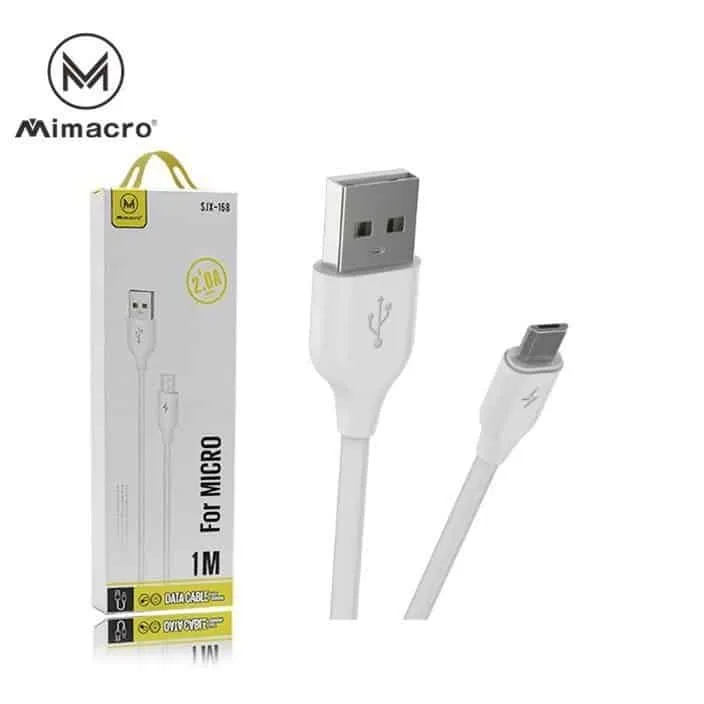Cabo Micro USB para USB (SJX-168 Mimacro 2A - Branco)