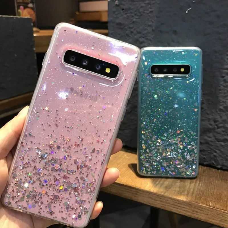 Capa Samsung Galaxy S10 Star Glitter - Azul