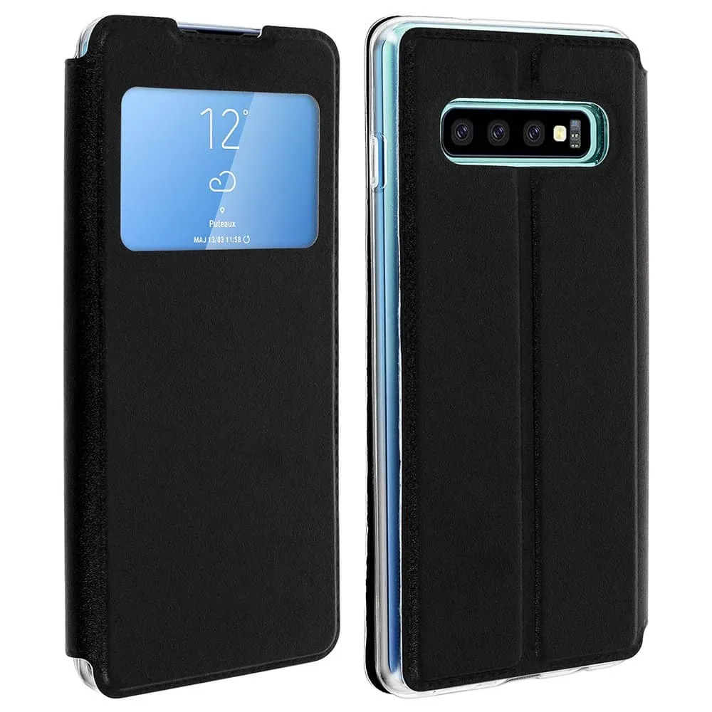 Capa Flip Samsung Galaxy S10 Plus com Janela Preto