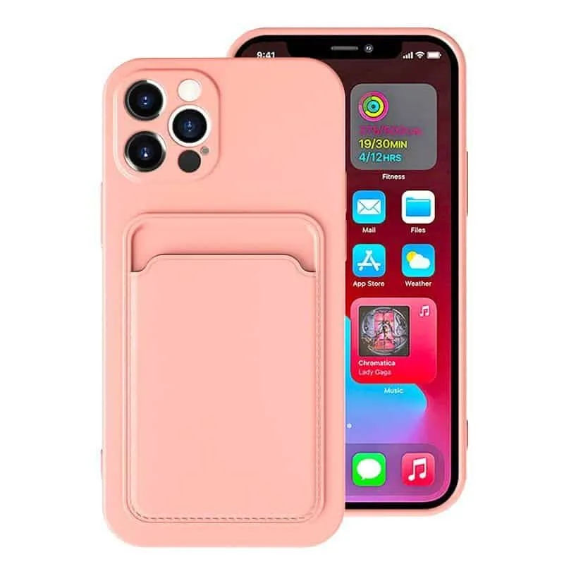Capa iPhone 7 Plus | 8 Plus com Suporte de Cartao - Rosa Areia