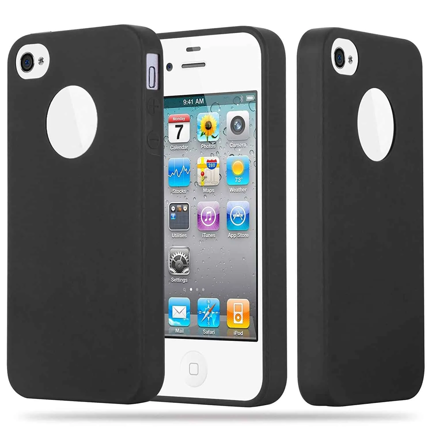 Capa Silicone iPhone 4 | iPhone 4S Preta