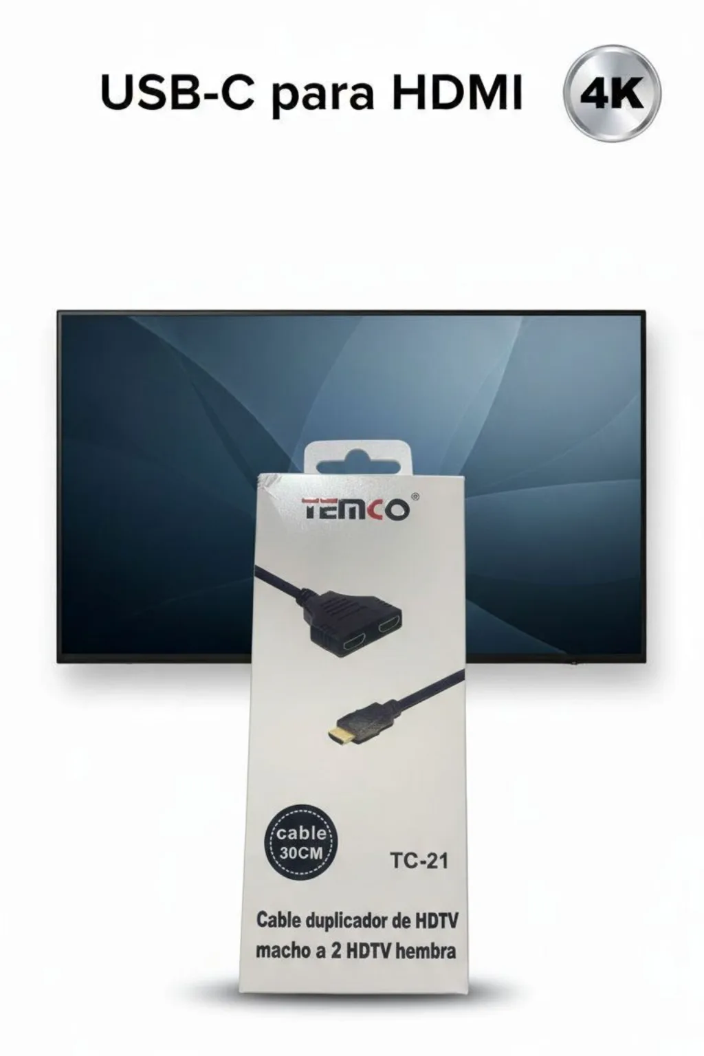 Divisor HDMI 1x2 Macho para 2 Femea 30cm