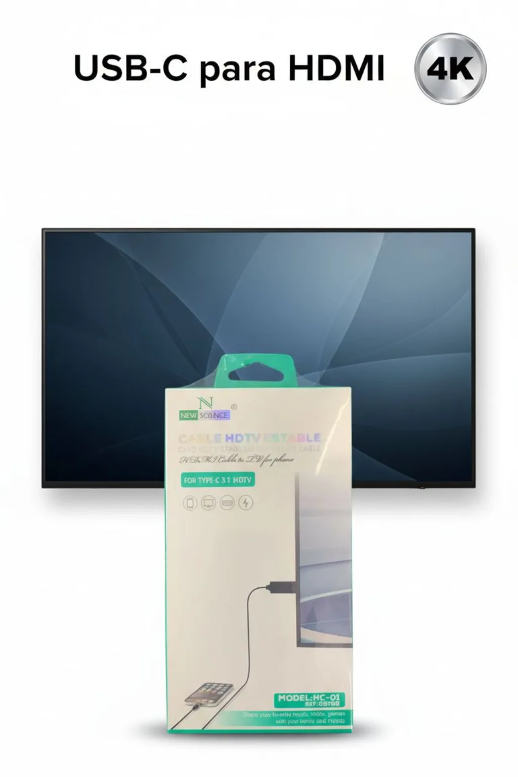 Cabo USB-C para HDMI Ligacao do Smartphone a TV