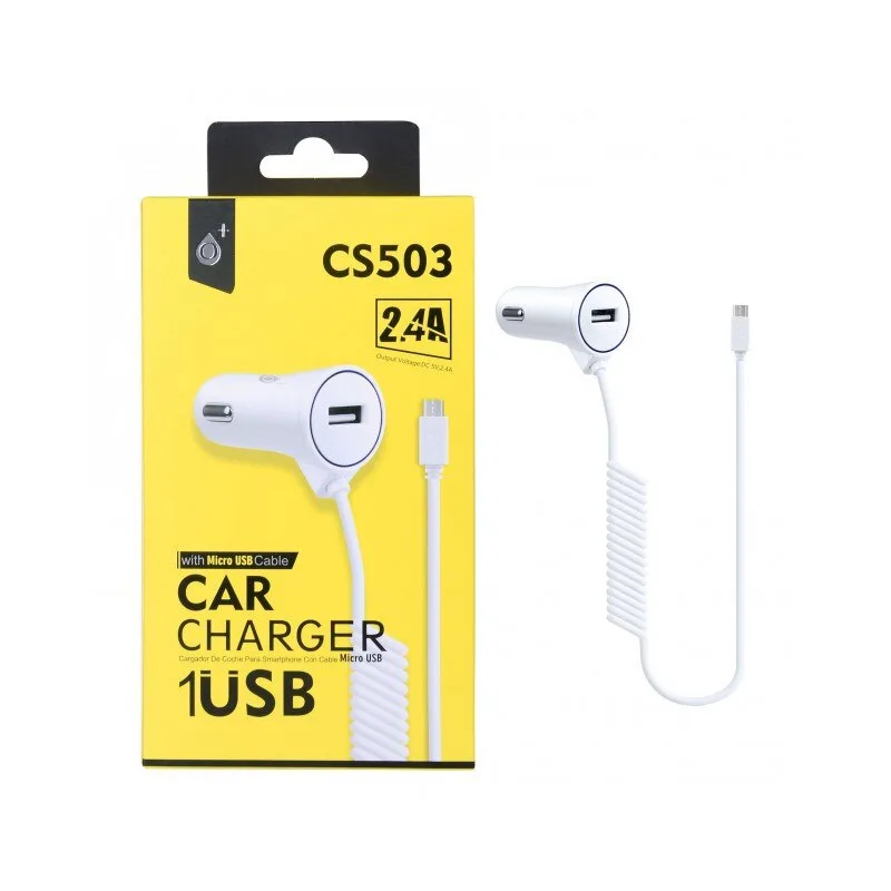 Carregador de Isqueiro com Cabo Micro usb 2.4A - OnePlus CS503