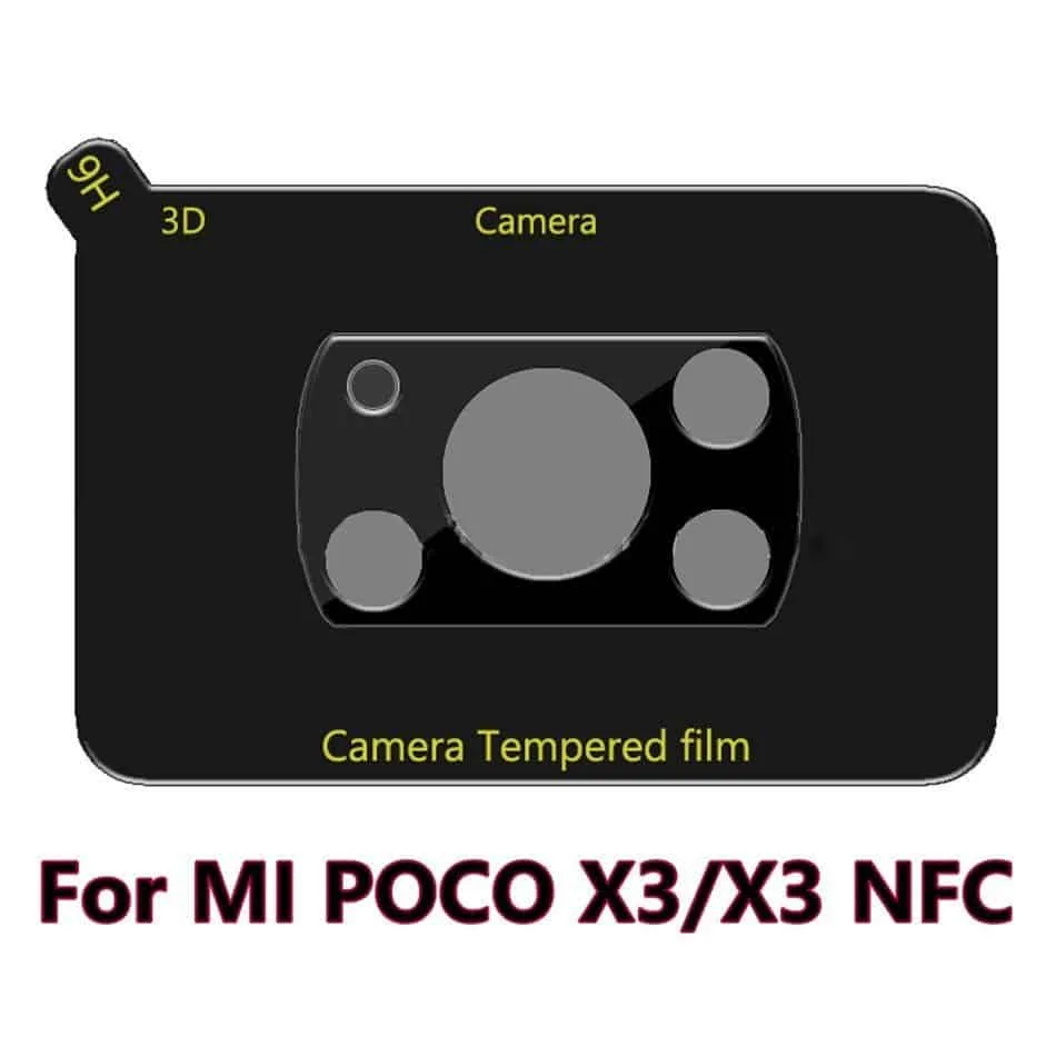 Pelicula de Vidro Temperado Camera Traseira Xiaomi Poco X3 - Premium Preto