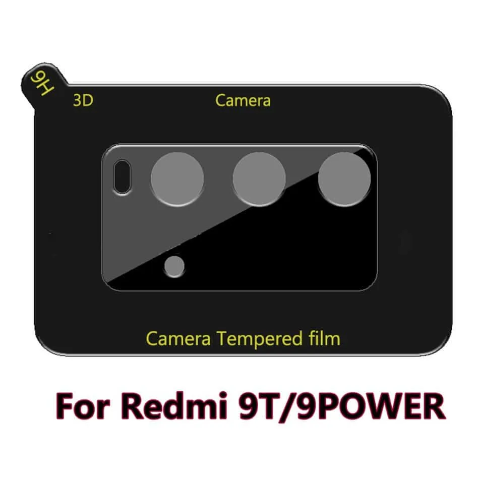 Película de Vidro Temperado Câmera Traseira Xiaomi Redmi 9T - Premium Preto