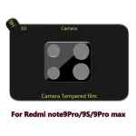Pelicula de Vidro Temperado Camera Traseira Xiaomi Redmi Note 9S | 9 Pro - Premium Preto