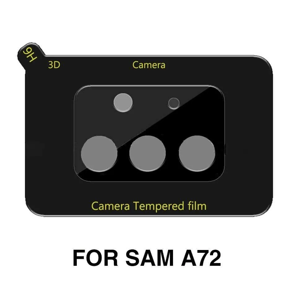 Pelicula de Vidro Temperado Camera Traseira Samsung Galaxy A72 - Premium Preto