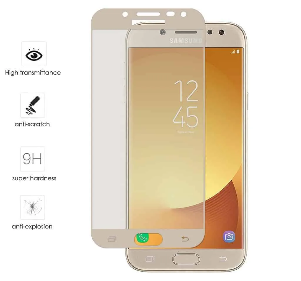 Película de Vidro Temperado Samsung Galaxy A3 2017 - 5D Dourado