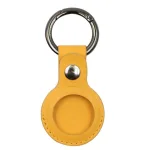 Portachaves em Couro PU para AirTag - Amarelo