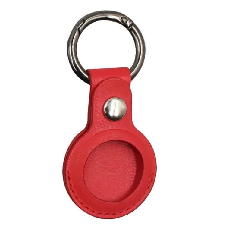 Porta‑chaves em Couro PU para AirTag - Vermelho